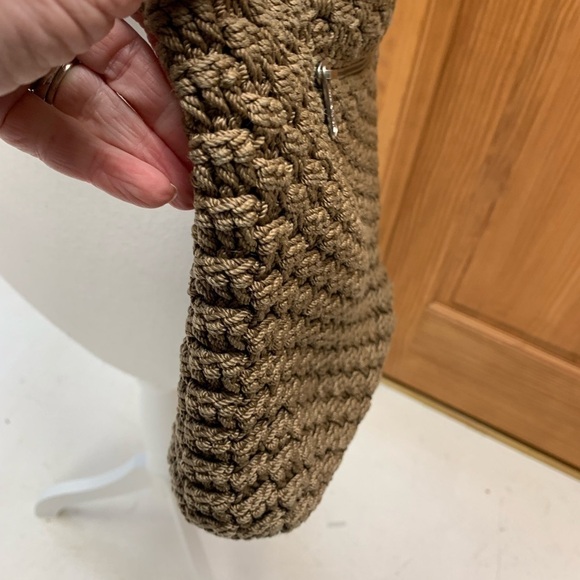 The Sak woven shoulder crossbody bag purse top zip taupe 12x10x3d - Picture 6 of 7